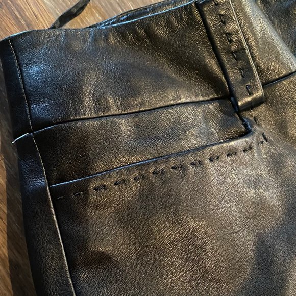 Jil Sander Pants - Jil Sander Italian Leather Wide Leg Pants
